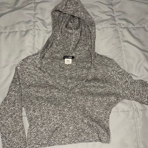 Grey Cropped Hoodie